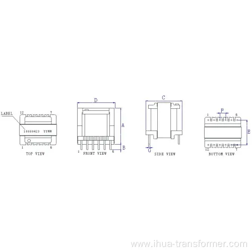 Ee22 ferrite core flyback transformer